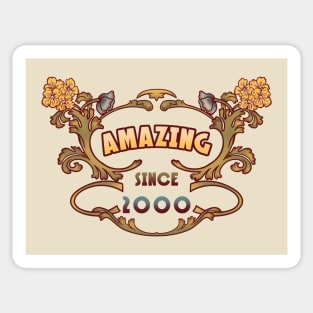 AMAZING SINCE 2000 art nouveau vintage retro 2000s Sticker